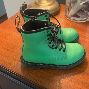 Kids Size 10 Dr Martens Green Boots